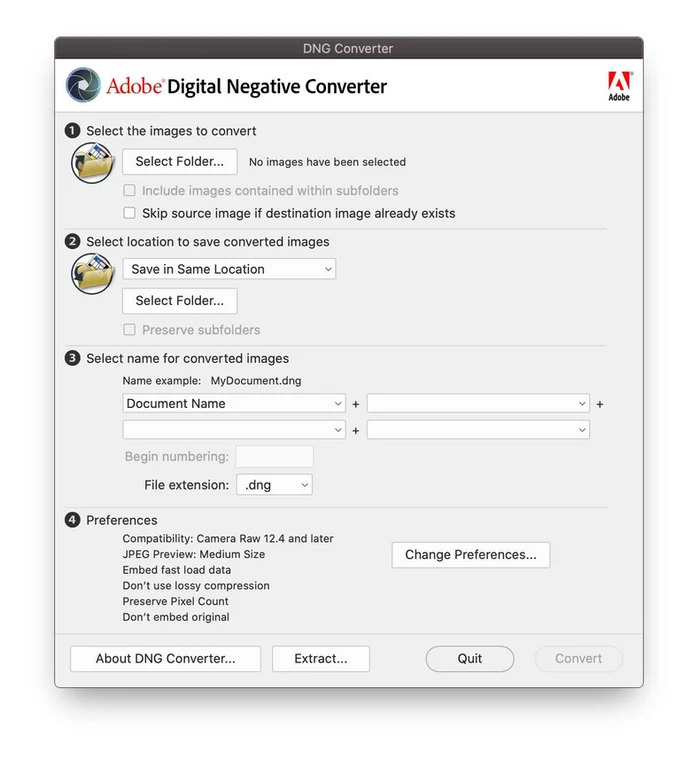 Adobe DNG Converter & Camera Raw