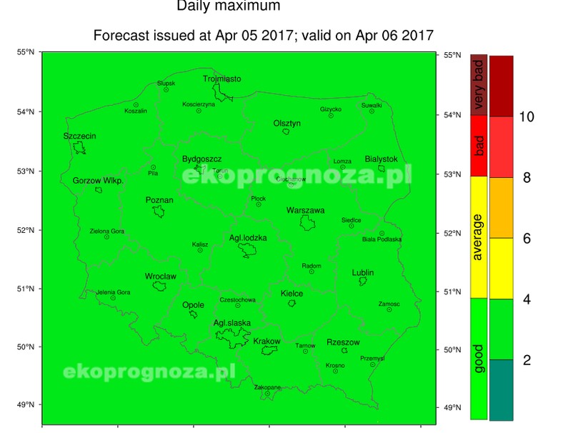 Ekoprognoza na 6 kwietnia 2017