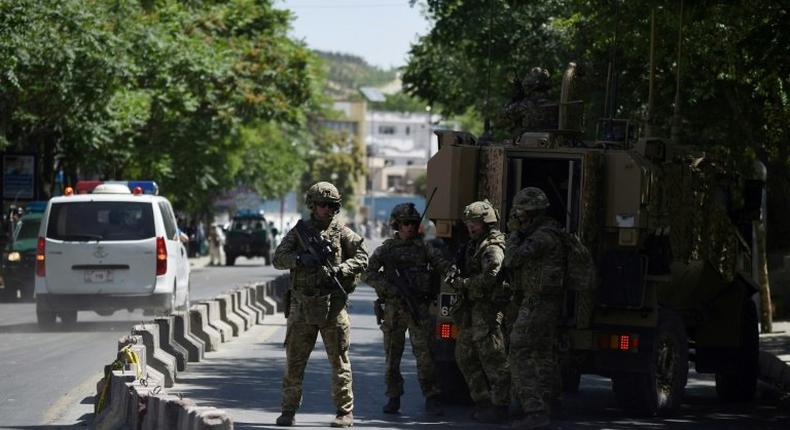 US soldiers on patrol in Kabul