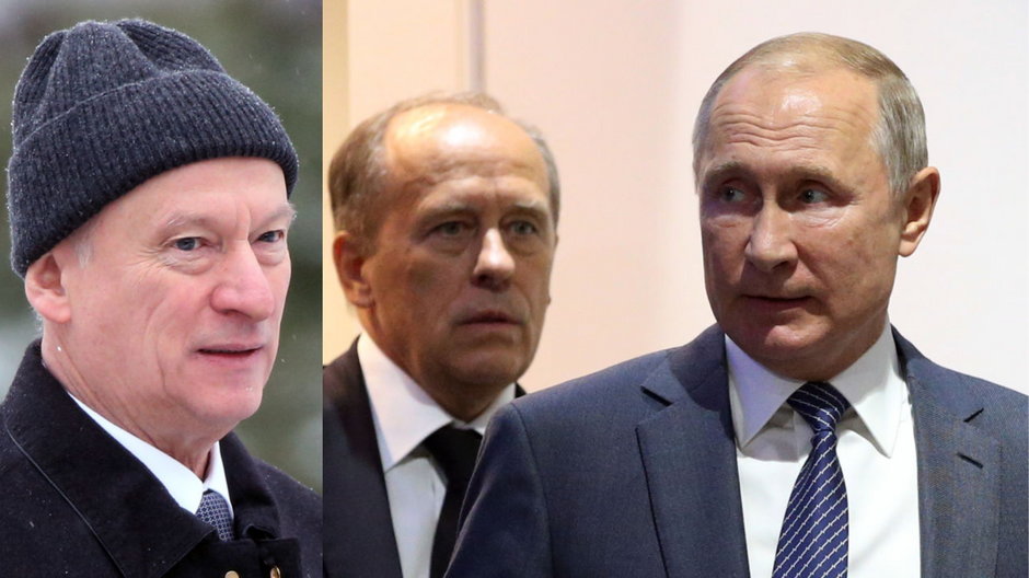 Od lewej: Nikołaj Patruszew, Aleksandr Bortnikow, Władimir Putin