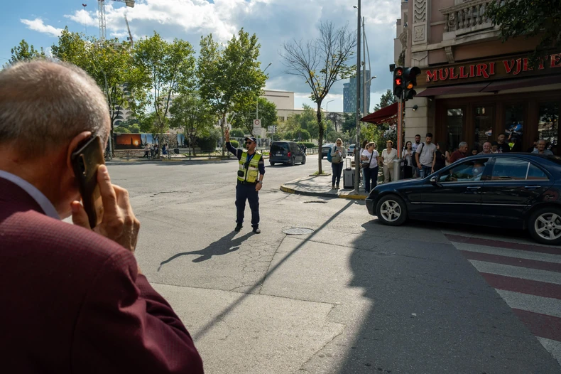 Policija na ulici - ilustracija