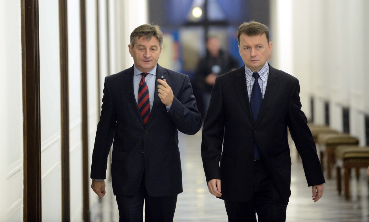 Marek Kuchciński i Mariusz Błaszczak z PiS