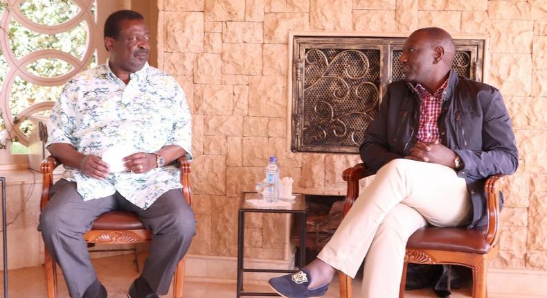 Deputy President William Ruto visiting ANC leader Musalia Mudavadi at his home in Karen