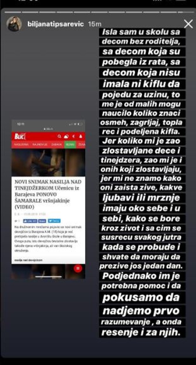Biljana Tipsarević o vršnjačkom nasilju 