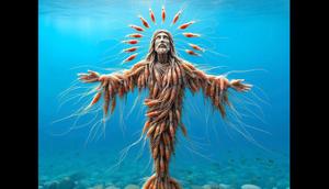 Jesus comes in multiple crustacean forms on the generative AI Facebook page called Love God &God Love You.Facebook