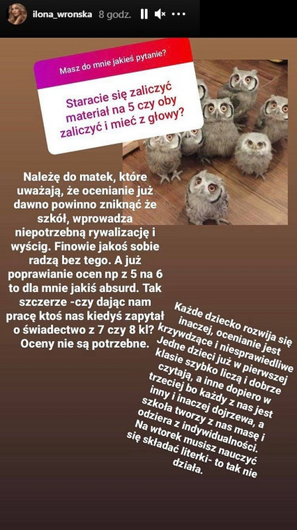 Ilona Wrońska na Instagramie