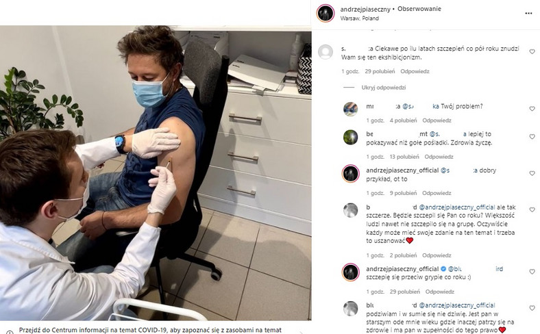 Andrzej Piaseczny na Instagramie