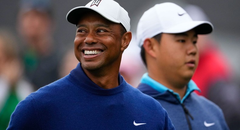 Tiger Woods walks during a practice round at the Masters.AP Photo/Matt Slocum