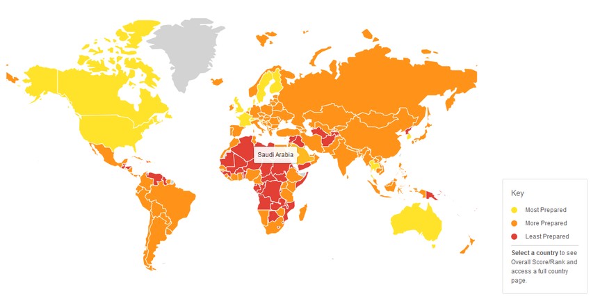 Mapa svetskog indeksa zdravstvene bezbednosti