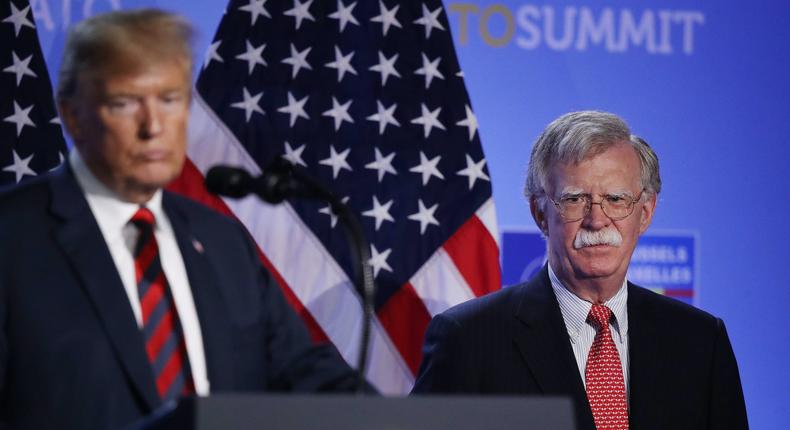 Former President Donald Trump and former National Security Advisor John Bolton.