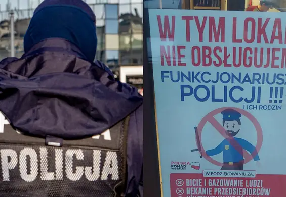 "W tym lokalu nie obsługujemy policji". Plakat na drzwiach restauracji wywołał burzę w internecie