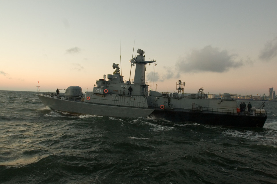 ORP Orkan podczas alarmowego wyjścia na morze, fot. kpt. mar. Grzegorz Łyko