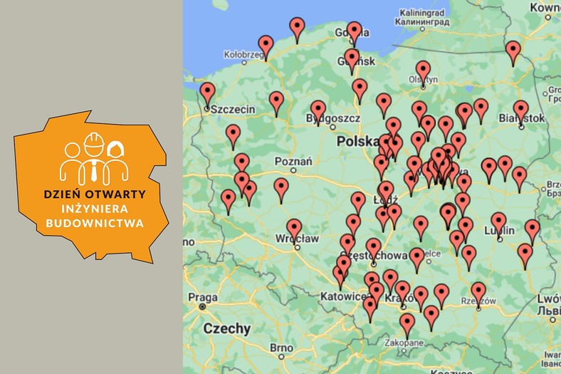 Dzień Otwarty Inżyniera Budownictwa, mapa