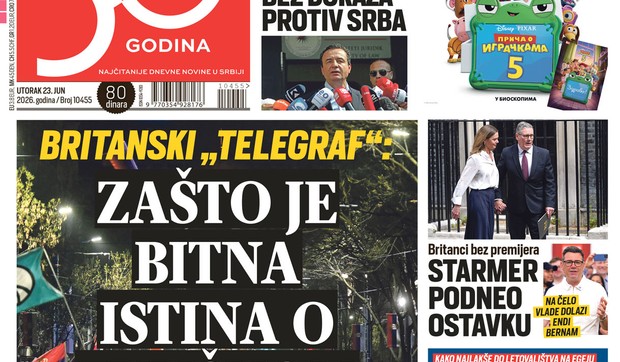 Blic naslovna strana za 23.6.