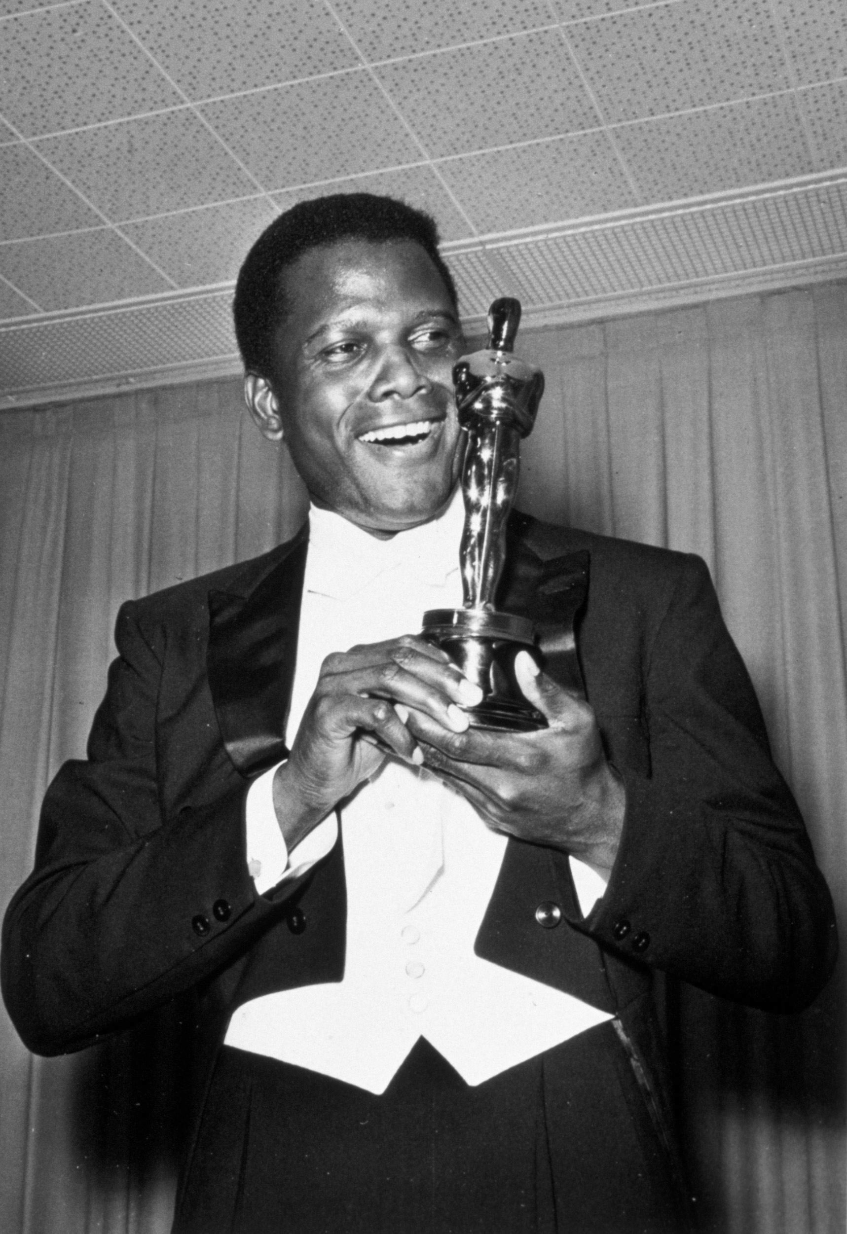 Sidney Poitier po zisku Oscara