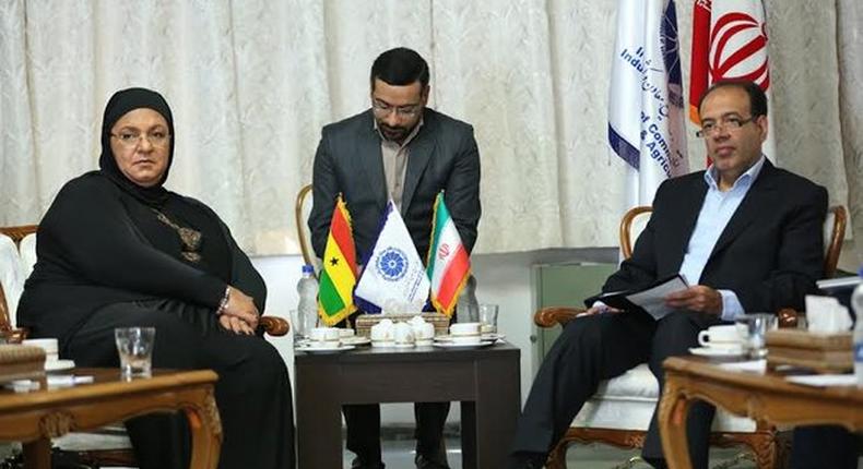From left, Hanna Tetteh and Iran officials