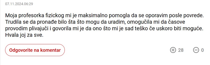 Komentar na "Blicovom" sajtu
