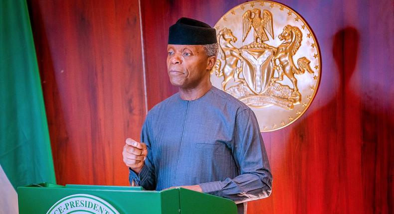 Vice President Yemi Osinbajo says 2,000 hectares of land have been mapped out for FG’s social housing. Photo; Tolani Alli
