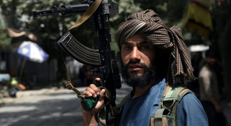 A Taliban fighter in Kabul in August 2021.
