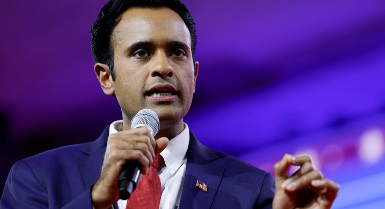 Republican presidential candidate Vivek Ramaswamy speaks during the annual Conservative Political Action Conference (CPAC) on March 03, 2023.Anna Moneymaker/Getty Images