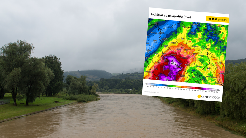 Polska na progu wielkiej ulewy. Dorzecze Odry zagrożone powodzią (screen: meteologix.com)