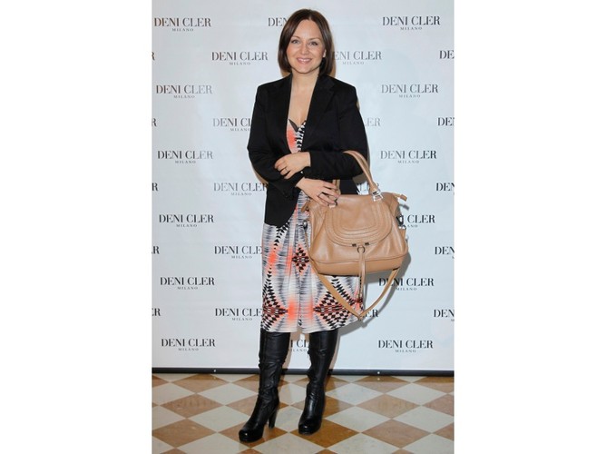 Gwiazdy na pokazie zimowo-karnawałowej kolekcji Deni Cler Milano: Katarzyna Klich.