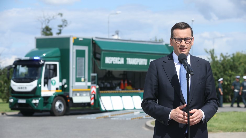 Konferencja prasowa premiera Mateusza Morawieckiego na MOP Brwinów Północ (10.08.2022)