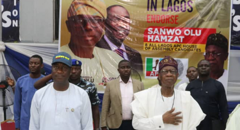 L-R: Lagos Deputy Gov. Dr Obafemi Hamzat and Minister of information and Culture, Alhaji Lai Mohammed.