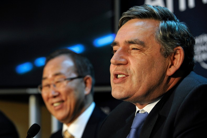 Premier W. Brytanii Gordon Brown i Sekretarz Generalny ONZ Ban Ki-moon