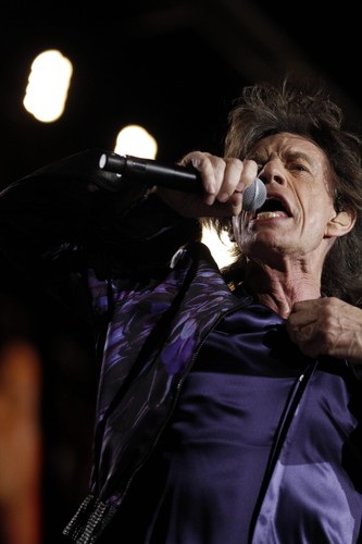 Mick Jagger podczas koncertu w Montevideo