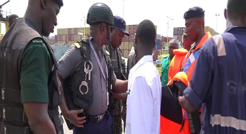 Tema Port security arrest two stowaways