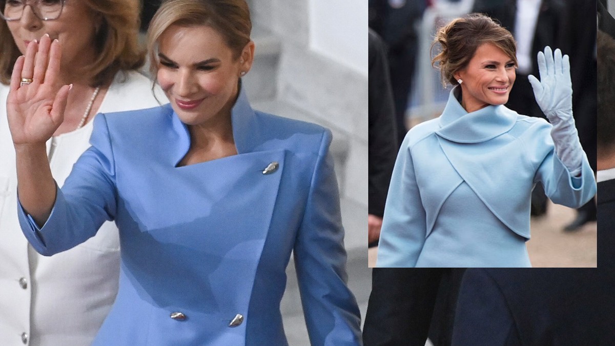Marta Nawrocka inspirowała się kreacją Melanii Trump?