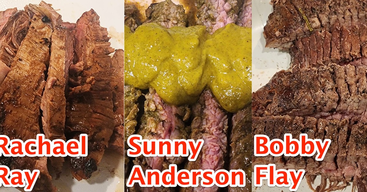 I tried steak recipes from Sunny Anderson, Bobby Flay, and Rachael Ray. The best was also the