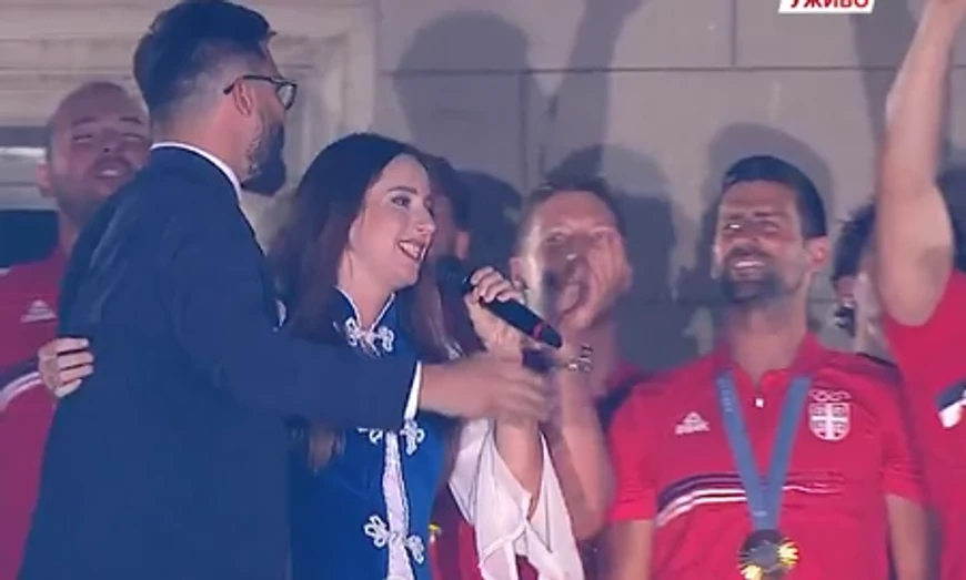 Novak Đoković i Danica Crnogorčević (Foto: Screenshot TV RTS)