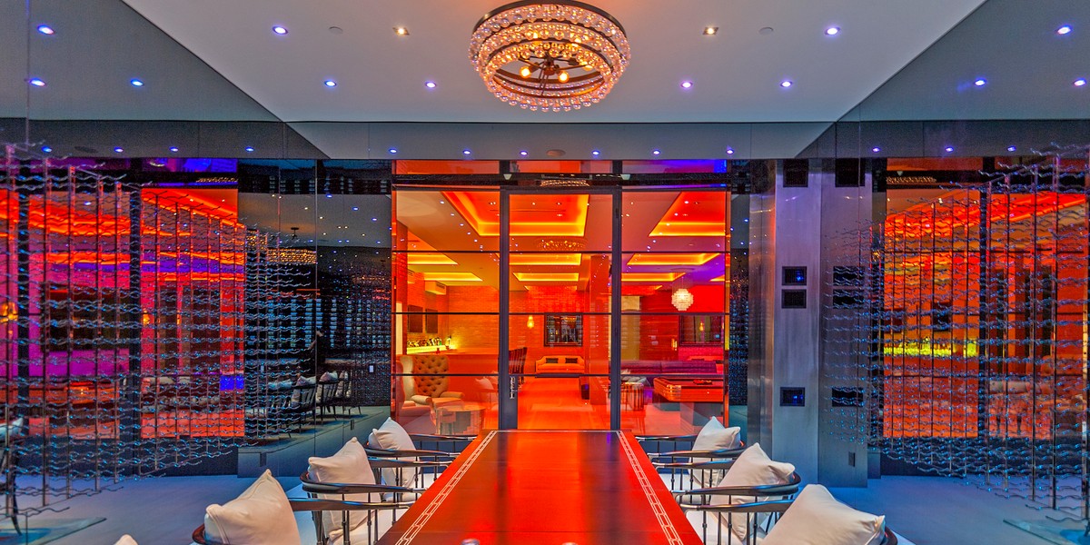 A dining area inside the new $150 million home.