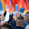Delegati AfD na partijskoj konferenciji u Magdeburgu u Saksoniji-Anhalt 11. aprila
