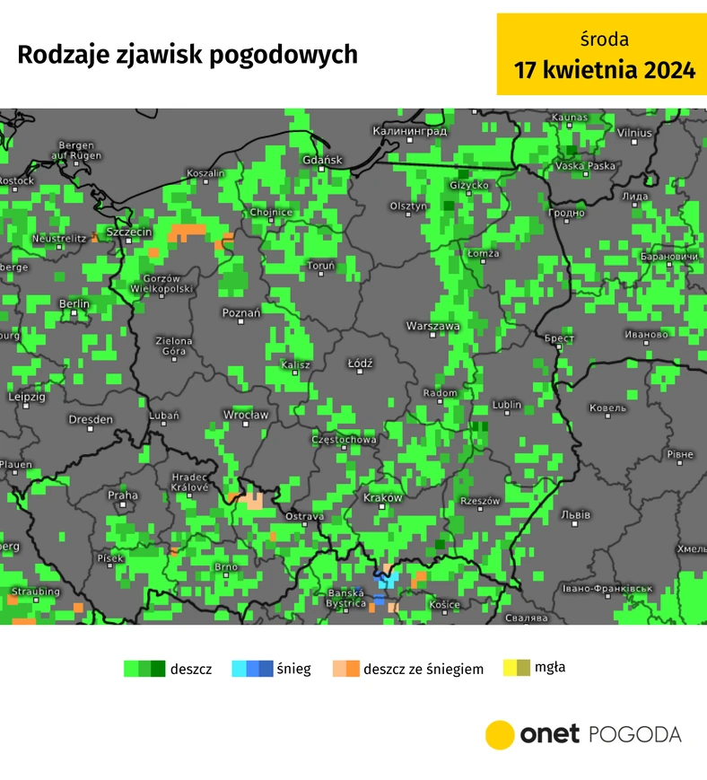 Wszędzie pojawią się przelotne opady