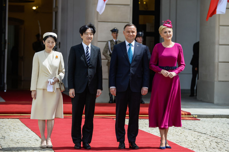 Książę Akishino i jego żona Kiko podczas wizyty w Polsce w 2019 roku
