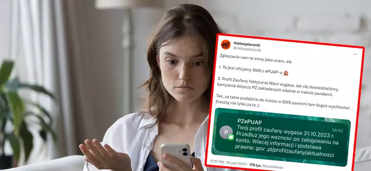 Uwaga na tego SMS-a. „Twój profil zaufany wygasa”