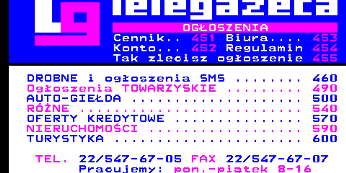 W Polsce z telegazety nadal korzysta ponad milion osób