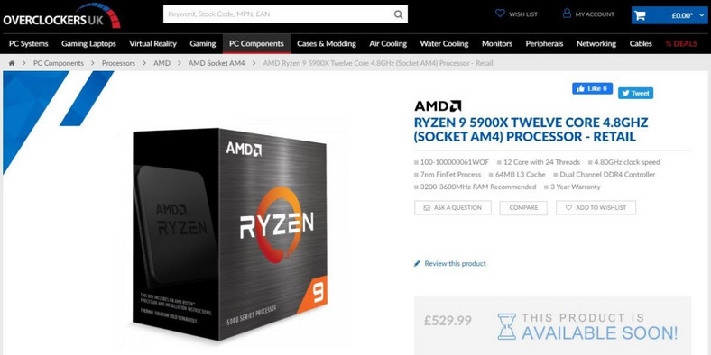 Europejskie ceny procesorów AMD Ryzen 5000