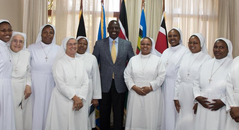 DP William Ruto with the Dimesse Sisters during a recent visit they made to his office (Twitter)