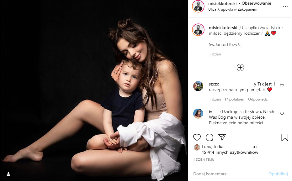 Misiek Koterski na Instagramie