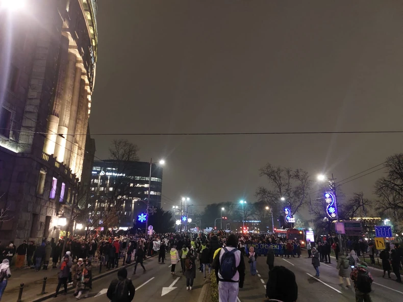 Protest studenata ispred zgrade RTS-a