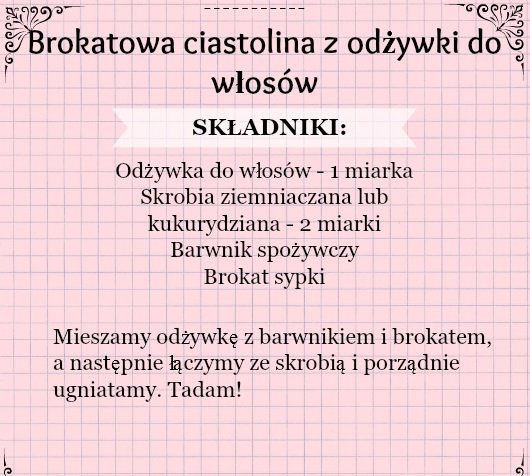 Ciastolina z odżywki do włosów