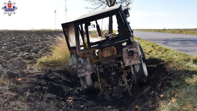 Ukradł ciągnik, a potem go podpalił. Powód jest kuriozalny