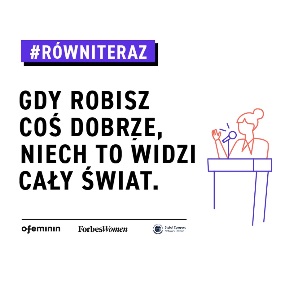 Wszystko zaczęło się od akcji społecznej #nieczekam107lat, w ramach której nagłośniłyśmy problem nierówności płci w naszym kraju i zwróciłyśmy uwagę Polaków na to, że osiągnięcie równowagi w tym zakresie zajmie nam ponad 100 lat! Teraz przyszedł czas, aby działać! Nie zamierzamy siedzieć bezczynnie i dlatego stworzyłyśmy kampanię – #równiteraz. W jej ramach powstał powyższy materiał – nie tylko przedstawiający problem nierówności, lecz także pokazujący, jak można z nimi walczyć. Dołącz do akcji i działaj na rzecz #równiteraz! Znajdziesz nas na Instagramie i TikToku, a także na stronie rowniteraz.ofeminin.pl.