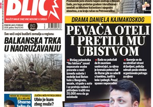 Blic naslovna strana za 9.2.