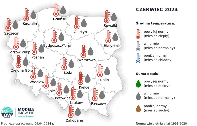 Czerwiec będzie miesiącem bardzo ciepłym i dość wilgotnym