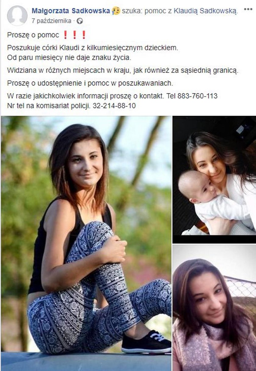 Klaudia zniknęła z malutkim synkiem. W domu czeka na nią córeczka Oliwka. Rodzina prosi o pomoc